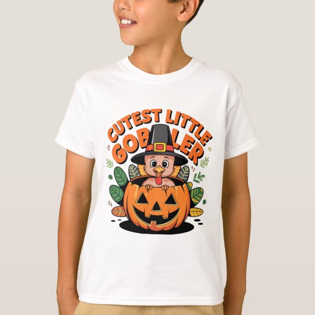 Cutest Little Gobbler Baby Thanksgiving Shirt (Vorderseite)