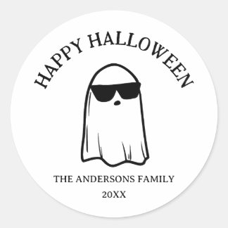 CuteSunglasses Ghost Gappy Halloween Runder Aufkleber