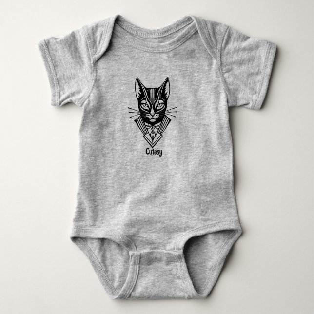 Cutesy Cat Baby Strampler (Vorderseite)