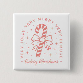 Cutesy demütigen Weihnachtscoquette rosa Ästhetik Button
