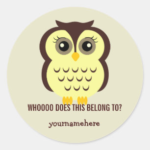 Cutesy Eule DIESES GEHÖRT Aufklebern Runder Aufkleber