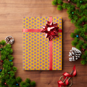 Cutesy Gold Geometric Blume Pattern Geschenkpapier