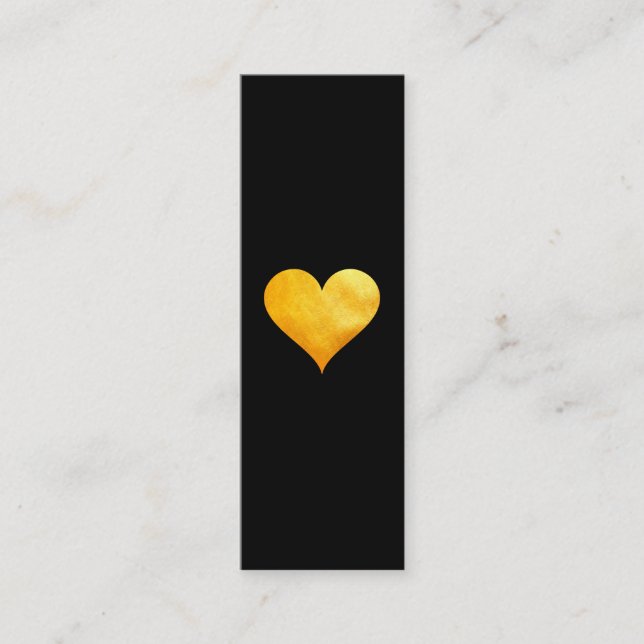 Cutesy Gold Heart Mini Visitenkarte (Vorderseite)