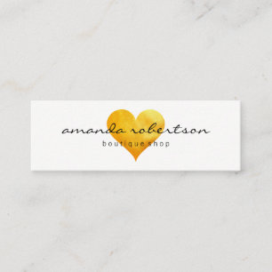 Cutesy Gold Heart Mini Visitenkarte