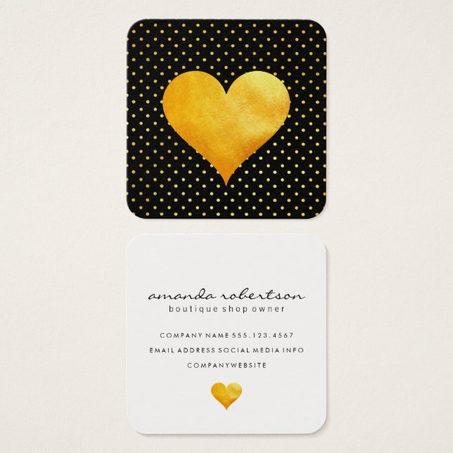 Cutesy Gold Heart Polka Dot Pattern (Vorne & Hinten)