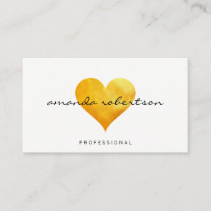 Cutesy Gold Heart Visitenkarte