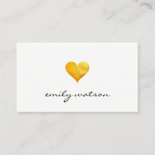 Cutesy Gold Heart Visitenkarte
