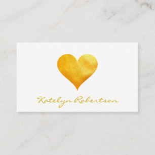 Cutesy Gold Heart Visitenkarte
