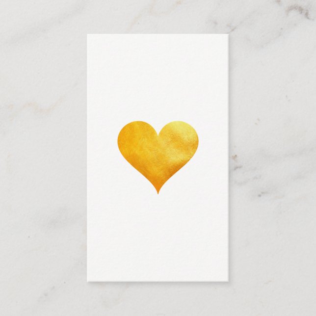 Cutesy Gold Heart Visitenkarte (Vorderseite)