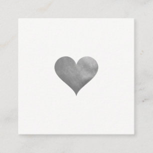 Cutesy Gray Heart Quadratische Visitenkarte