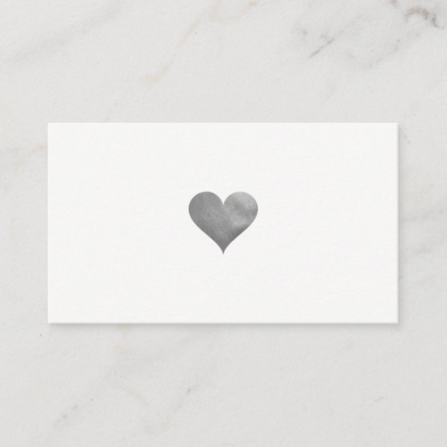 Cutesy Gray Heart Visitenkarte (Vorderseite)