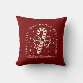 Cutesy Weihnachtscreme Zuckerrohrbogen rot Kissen