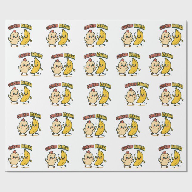 CUTIE CHICKEN BANANA!  GESCHENKPAPIER (Flach)