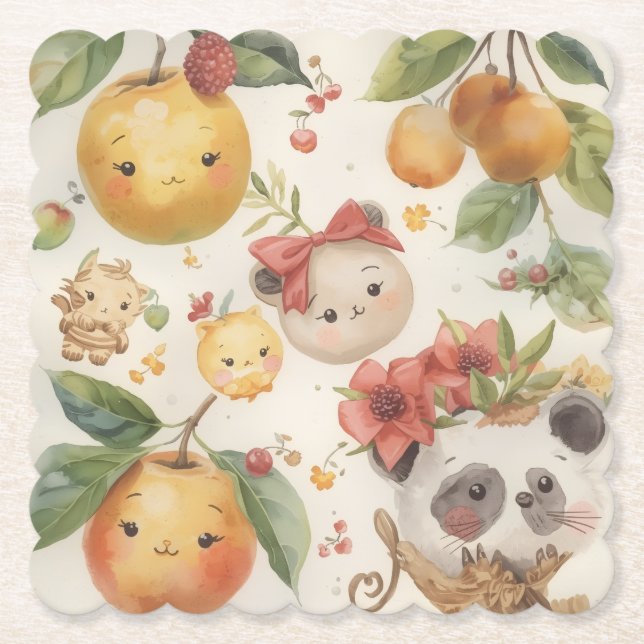 Cutie Fruitie Paper Coaster Untersetzer (Vorderseite)