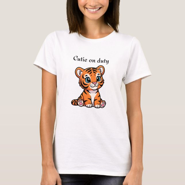 Cutie on Duty Shirt | Cute Baby Tiger Tee (Vorderseite)