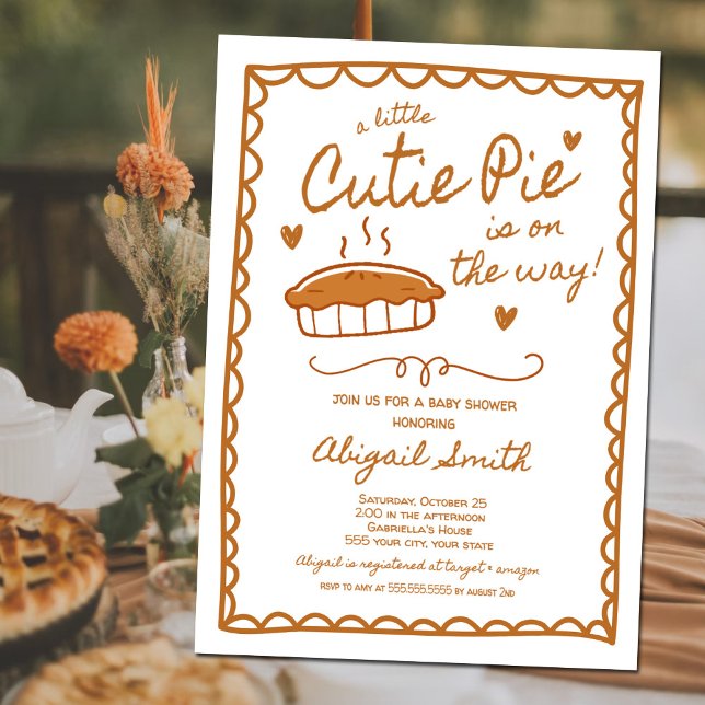 Cutie Pie Fall Baby Shower Invitation Einladung (Von Creator hochgeladen)