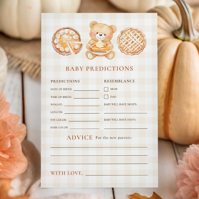 Cutie Pie Fall Baby Shower Predictions Advice Game (Von Creator hochgeladen)