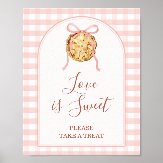 Cutie Pie Pastel Pink Baby Shower Love is Sweet Poster (Vorne)