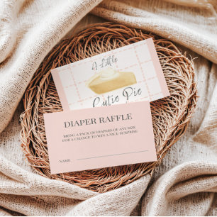 Cutie Pie Windel-Raffa-Ticket – Babyshower fürs He Begleitkarte