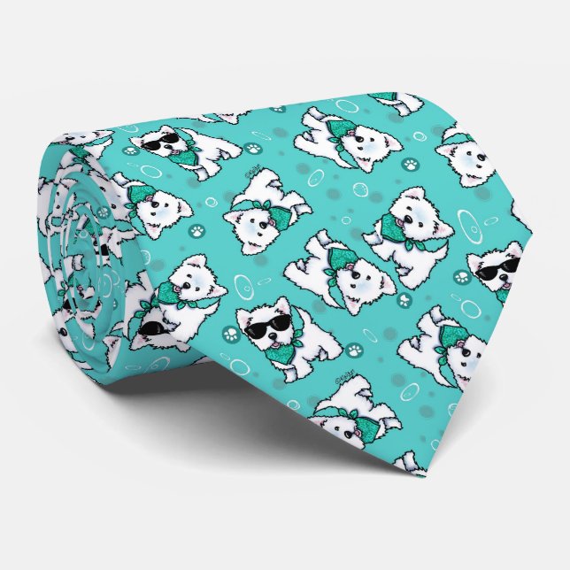 Cutieface Westie KiniArt Krawatte (Gerollt)