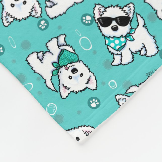 Cutieface Westies KiniArt Fleecedecke (Ecke)