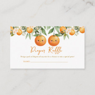 Cuties Orange Zwei kleine Zwillinge Windel-Raffle Begleitkarte