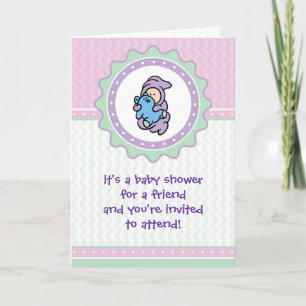 Cutietoots Babyparty-Einladung - Pink/Grün Einladung