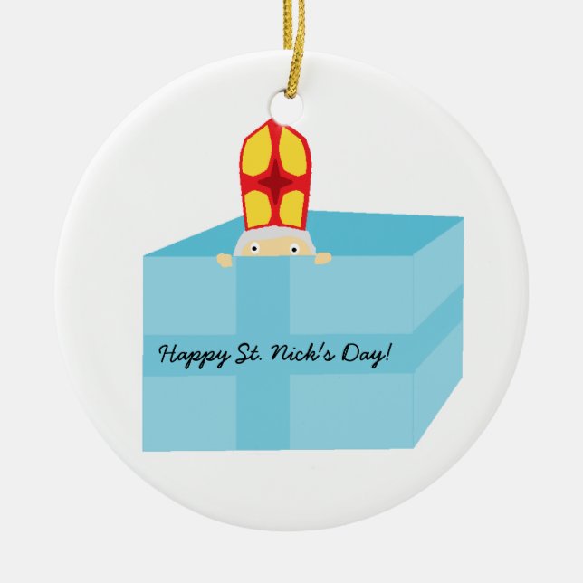 Cutiful Kids Art Funny St. Nicholas Sinterklaas Keramikornament (Vorne)