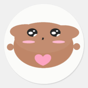 Cutique Kids Art Design Niedlicher Teddybär in Lie Runder Aufkleber