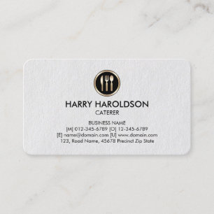 Cutlery Icon Caterer Premium Business Card Visitenkarte