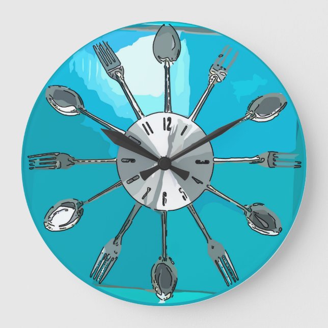 Cutlery O'clock Große Wanduhr (Vorderseite)