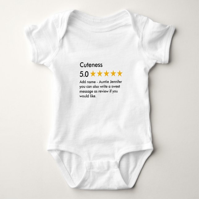 Cutness 5 Star Baby Strampler (Vorderseite)