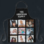 Cutom FotoCollage Personalisiert Schürze<br><div class="desc">Erstellen Sie ein personalisiertes Geschenk, das für jeden, der kochen oder backen Lieben, perfekt ist. Diese Schürze ist für Sie bereit, neun Ihrer Lieblings-Snapshots sowie Ihren eigenen benutzerdefinierten Text hinzuzufügen. Die weiße Schrift hebt sich vor einem schwarzen Hintergrund schön hervor. Macht ein tolles Geschenk für Weihnachten, Muttertag, Vatertag und mehr!...</div>