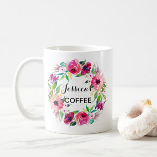 Cutom Name Tasse, Personalisiert Name Tasse, Flora Kaffeetasse