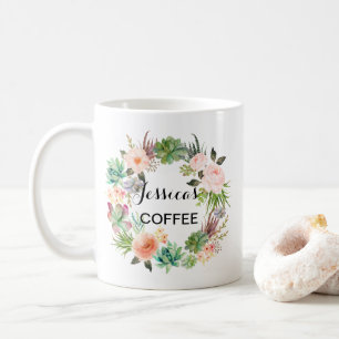 Cutom Name Tasse, Personalisiert Name Tasse, Flora Tasse