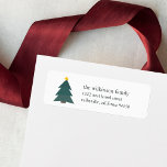 Cutout Christmas Tree | Ferien-Rücksendeadresse<br><div class="desc">Einfach und doch festlich präsentieren sich unsere Rücksendeadressen-Aufkleber in einer modernen Weihnachtsbaumillustrierung in Fichtengrün mit einem goldgelben Stern. Personalisieren Sie Ihre Rücksendeadresse in schwarzen Serifenbuchstaben.</div>