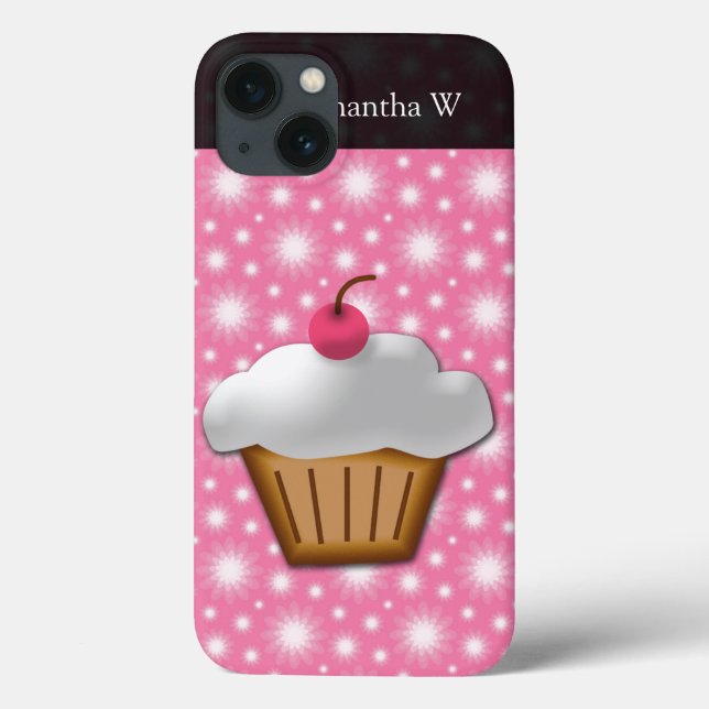 Cutout Cupcake mit rosa Kirsche oben Case-Mate iPhone Hülle (Rückseite)