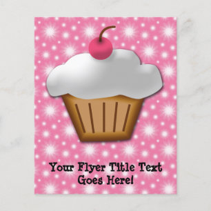 Cutout Cupcake mit rosa Kirsche oben Flyer