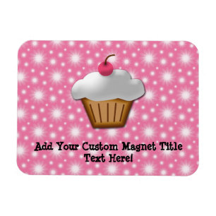Cutout Cupcake mit rosa Kirsche oben Magnet