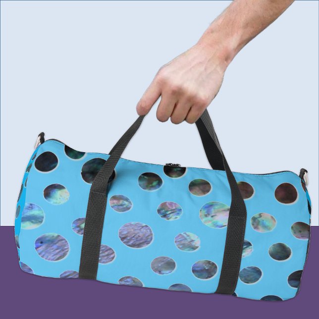 Cutout-Spots mit blauer Muschel Duffle Bag (Von Creator hochgeladen)