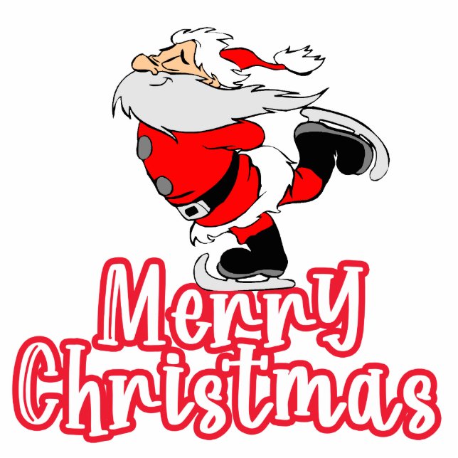 Cutout | Weihnachtsskifahren Vater frohe Weihnacht Freistehende Fotoskulptur (Vorne)