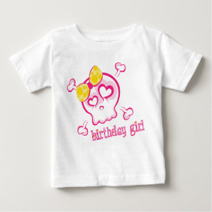 Cutsie Artistic Skull Girl Birthday Design Baby T-shirt