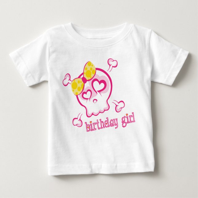 Cutsie Artistic Skull Girl Birthday Design Baby T-shirt (Vorderseite)