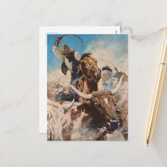 Cutting by Newell Convers Wyeth Feiertagspostkarte (Vorderseite/Rückseite Beispiel)