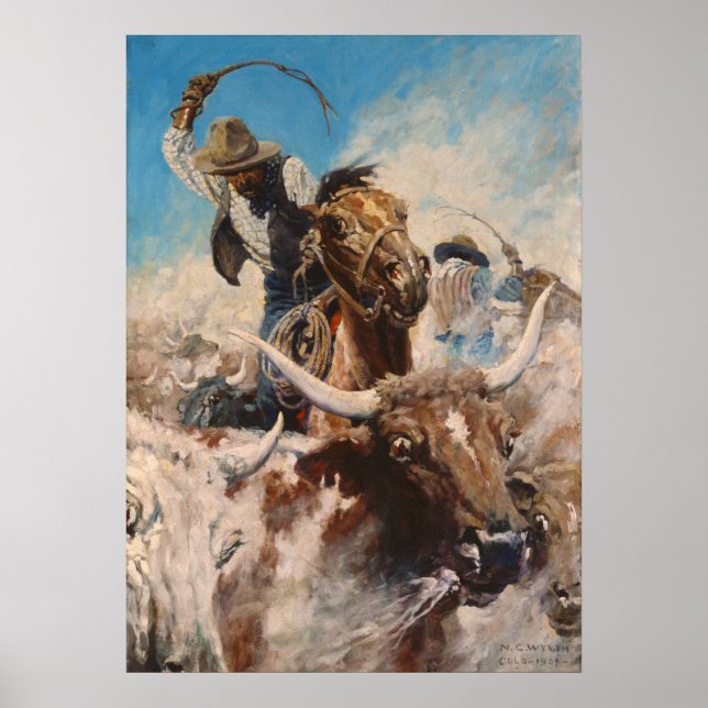 Cutting by Newell Convers Wyeth Poster (Vorne)