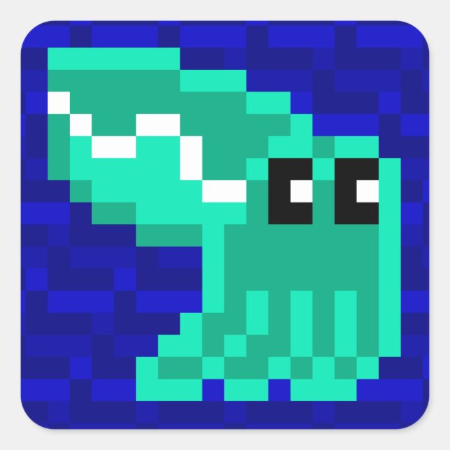Cuttle Scuttle Lulu der grüne Tintenfisch Sticker (Vorderseite)