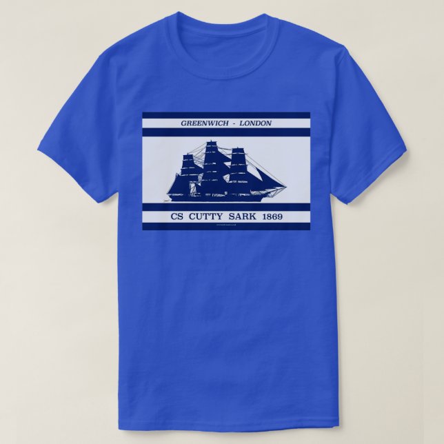 Cutty Sark auf blau weiß 2 T-Shirt (Design vorne)