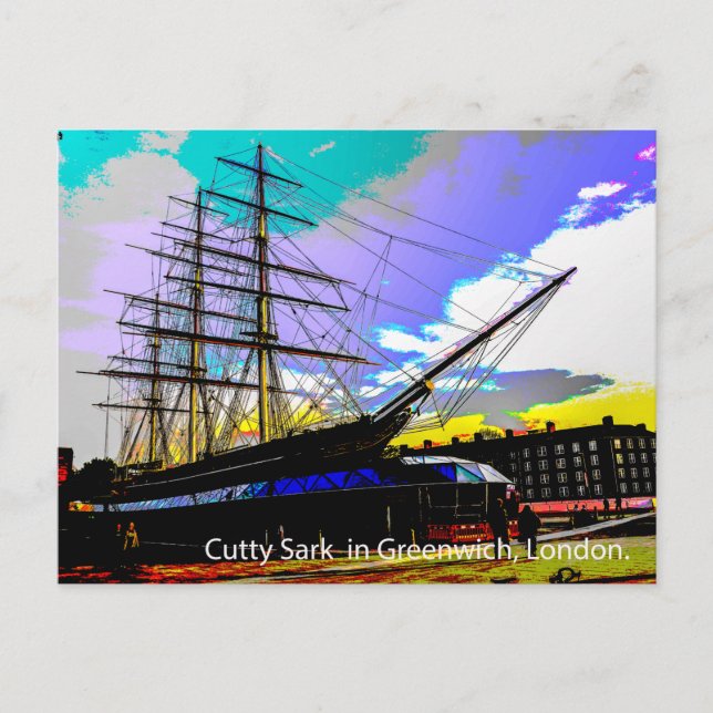 Cutty Sark in Greenwich, London. Postkarte (Vorderseite)