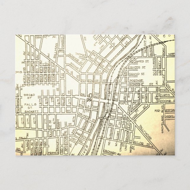 Cuyahoga Falls, OH Vintage Karte (Vorderseite)