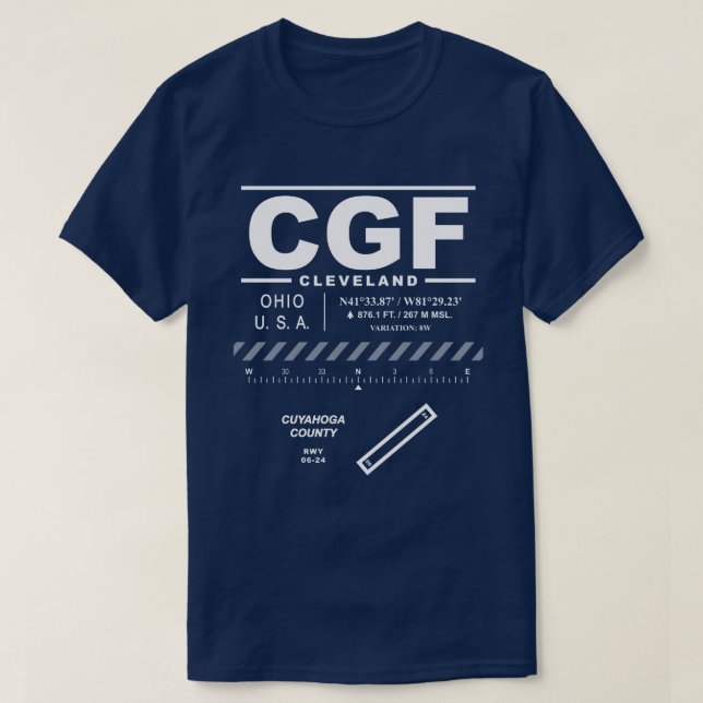 Cuyahoga Landkreis Airport CGF T-Shirt (Design vorne)